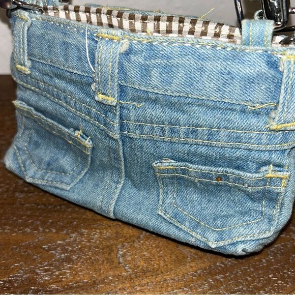 Bootie Bags Owl Denim Print Bead Mini Bag - Picture 6 of 7